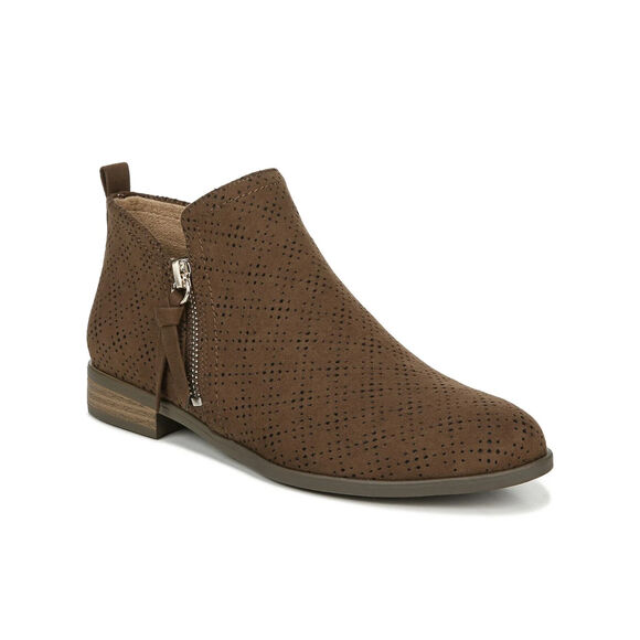 Dr. Scholl's Women's Rate Zip Booties, Chocolate Brown Microfiber Size 7.5W - Picture 1 of 9
